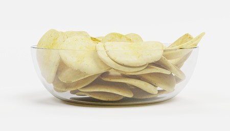Realistic 3D Render of Potato Chipsの写真素材