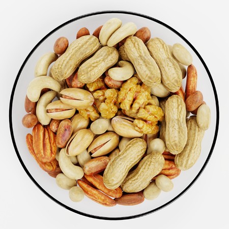 Realistic 3D Render of Nuts Collectionの写真素材