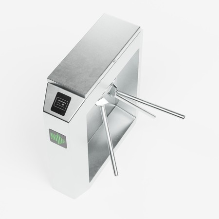 Realistic 3D Render of Rotary Barrier Gateの写真素材