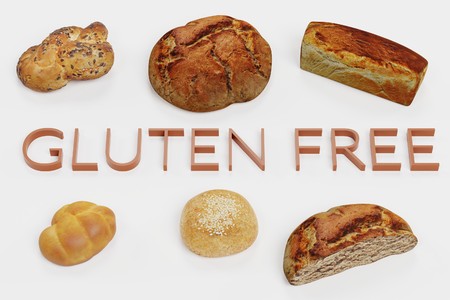 Realistic 3D Render of Gluten Free Food