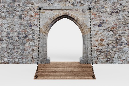 Realistic 3D Render of Medieval Gateの写真素材
