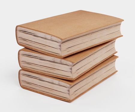 Realistic 3D Render of Blank Booksの写真素材