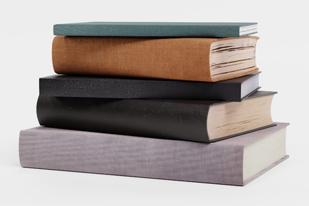 Realistic 3D Render of Pile of Booksの写真素材