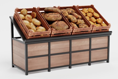 Realistic 3d Render of Stand with Bakery