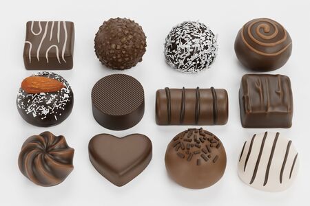 Realistic 3D Render of Chocolate Boxesの写真素材