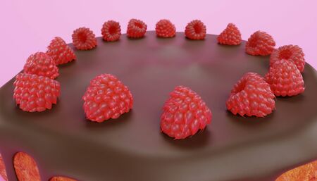 Realistic 3d Render of Cakeの写真素材