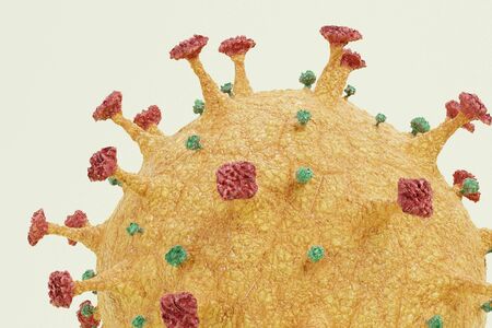 Realistic 3D render of Coronavirus Modelの写真素材