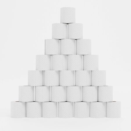 Realistic 3D Render of Toilet Papers Setの写真素材