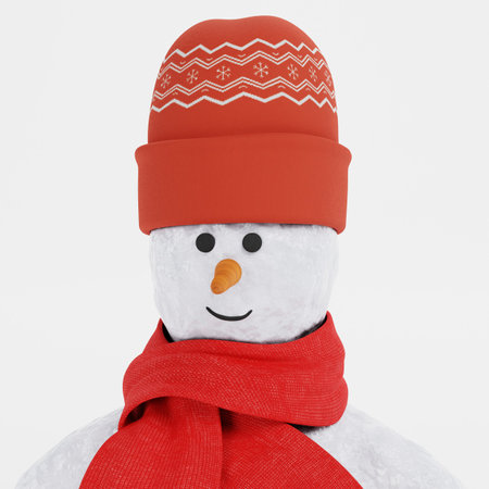 Realistic 3D Render of Snowmanの写真素材