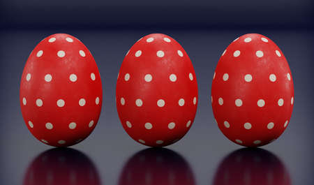 Realistic 3D Render of Easter Eggsの写真素材