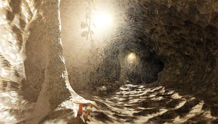 Realistic 3D Render of Cave