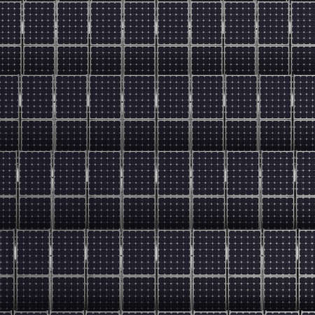 Realistic 3D Render of Solar Panel Farmの写真素材