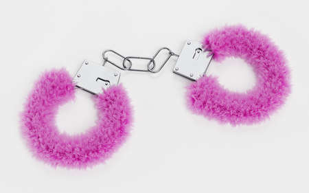 Realistic 3D Render of Handcuffsの写真素材