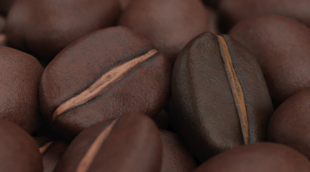 Realistic 3D Render of Coffee Beansの写真素材