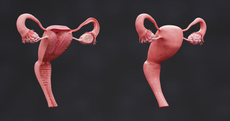 Realistic 3D Render of Female Reproductive System
