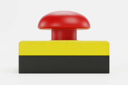 Realistic 3D Render of Emergency Button