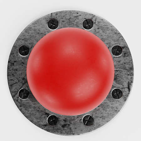 Realistic 3D Render of Emergency Button