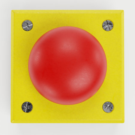 Realistic 3D Render of Emergency Button