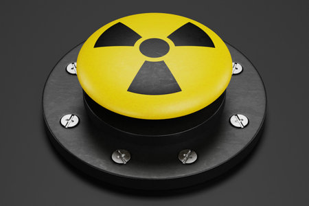 Realistic 3D Render of Emergency Buttonの写真素材