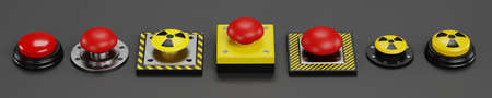 Realistic 3D Render of Emergency Buttons
