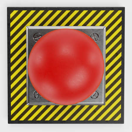 Realistic 3D Render of Emergency Button