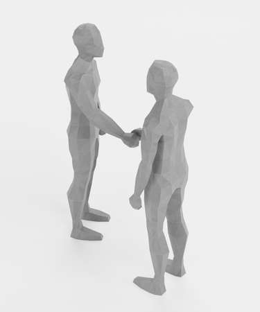 3D Render of Artificial Low-poly Character