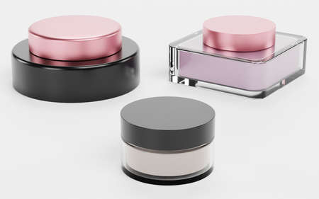 Realistic 3D Render of Face Cremesの写真素材