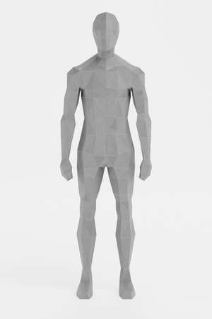 3D Render of Artificial Low-poly Characterの写真素材