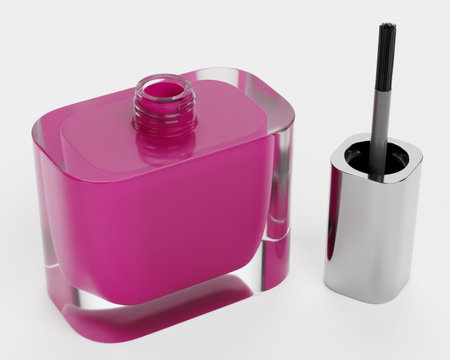Realistic 3D Render of Nailpolishの写真素材