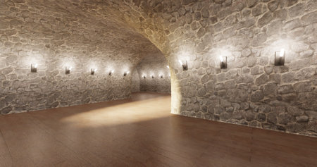Realistic 3D Render of Cellar