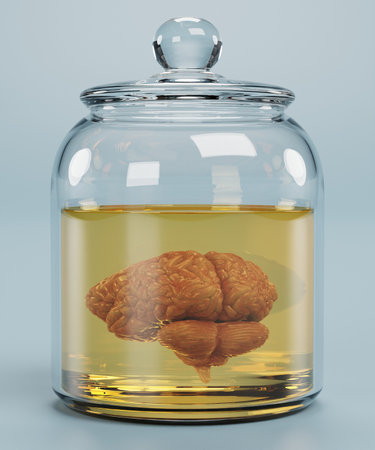 Realistic 3D Render of Brain in Jar
