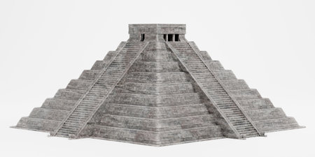Realistic 3D Render of Mayan Pyramidの写真素材
