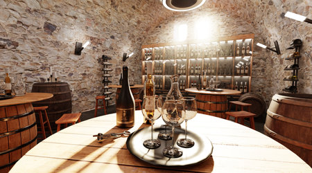 Realistic 3D Render of Winery Restaurant