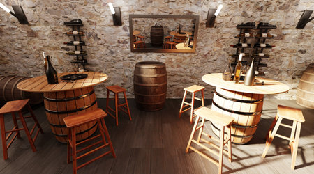 Realistic 3D Render of Winery Restaurant