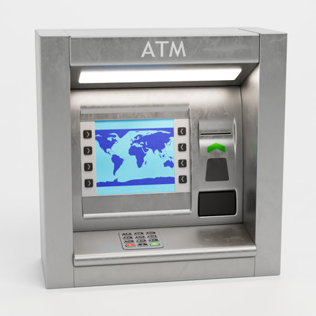 Realistic 3D Render of ATM Machineの写真素材