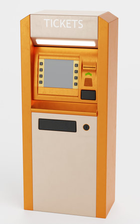 Realistic 3D Render of Ticket Machineの写真素材