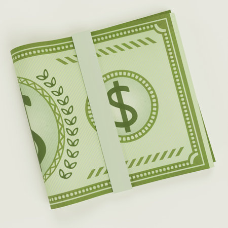 Realistic 3D Render of Cartoon Moneyの写真素材