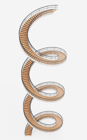 Realistic 3D Render of Staircase