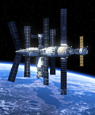 Space Station  3D Scene の写真素材