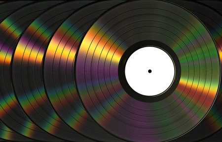 Vinil Records With Dispersion. Background. 3D Scene.の写真素材