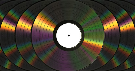 Vinil Records With Dispersion. Background. 3D Scene.の写真素材