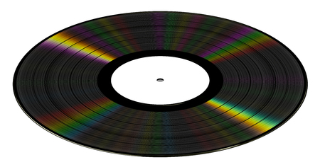 Vinyl Record On White Background. 3D Illustration.の写真素材