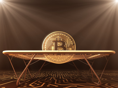 Bitcoin Jumps On The Trampolineの写真素材