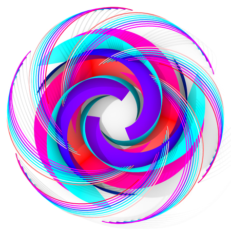 Abstract Digital Flower. Version With Red, Cyan And Blue Colorsの写真素材