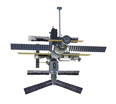 Russian Space Station Isolated On White Backgroundの写真素材