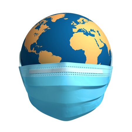 Earth In Medical Mask. Concept Of Coronavirus Epidemic.の写真素材