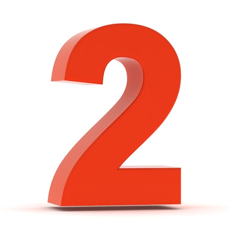 The number two - red plasticの写真素材