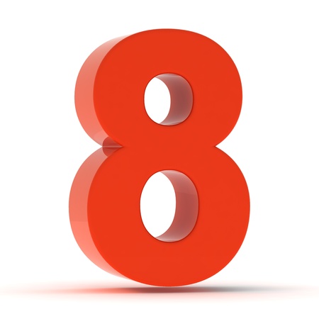 The number eight - red plasticの写真素材