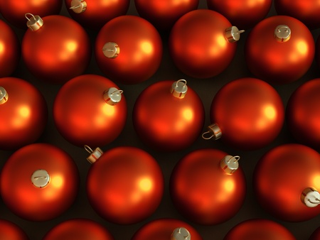 Red Christmas ballsの写真素材