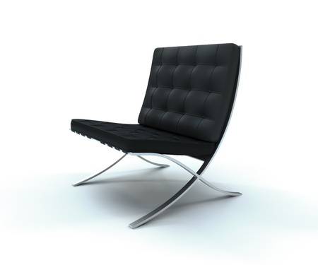 Studio shot of a Classic Leather Chairの写真素材